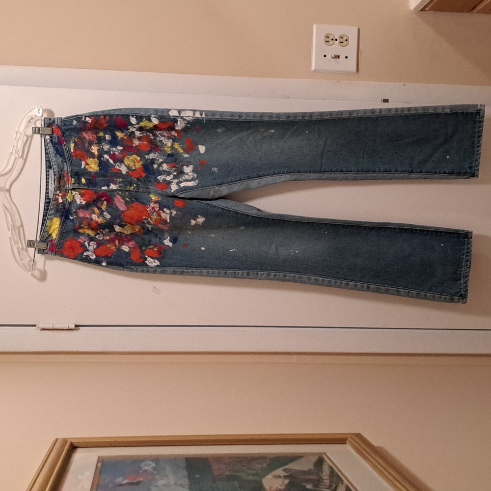 Philosophy Di  Lorenzo  Serafini Paint Splatter Rare 2Tone Jeans. SZ4 Like New